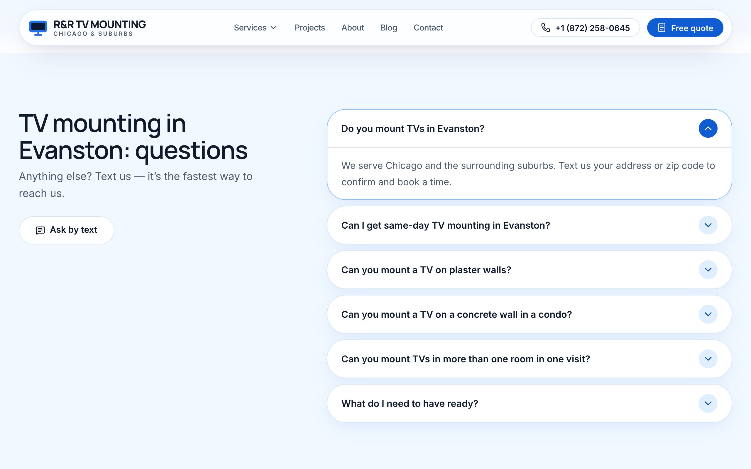 Questions on each page, marked up so Google can show them