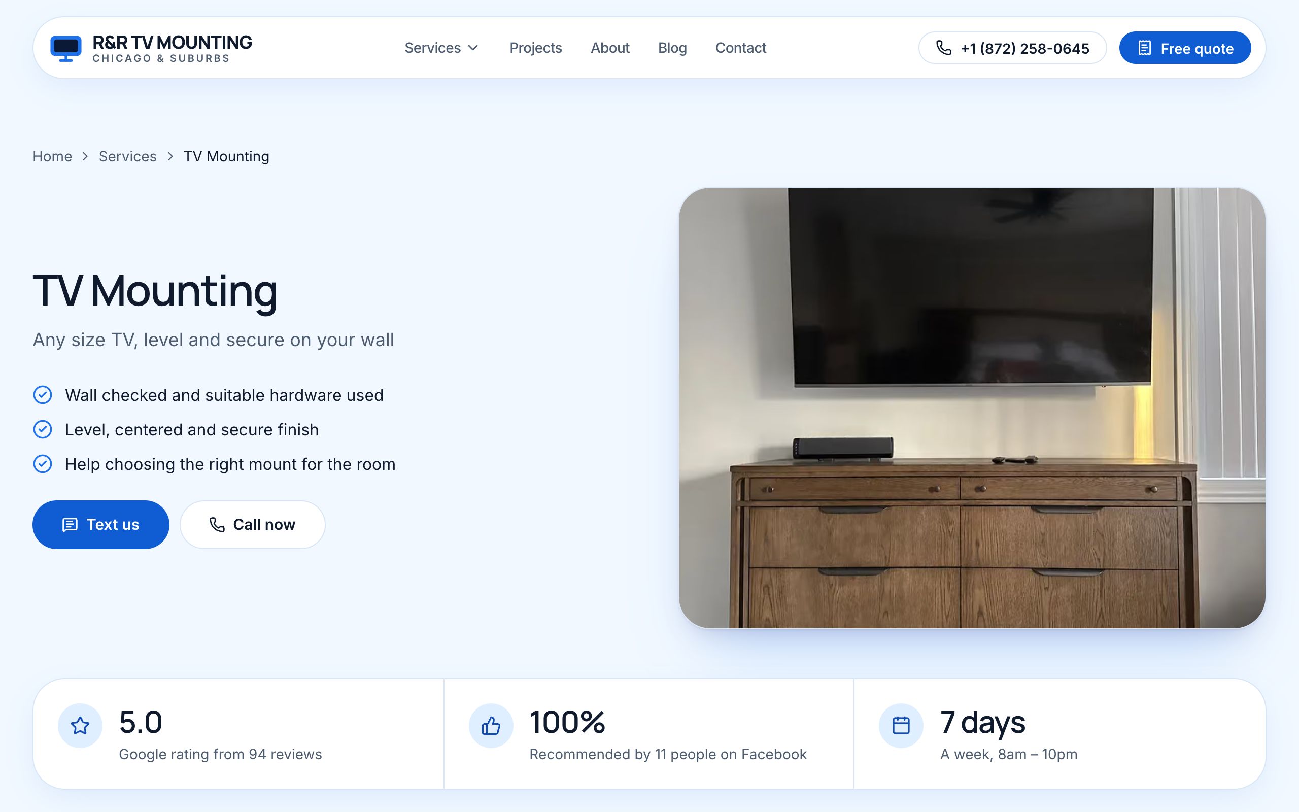 TV mounting